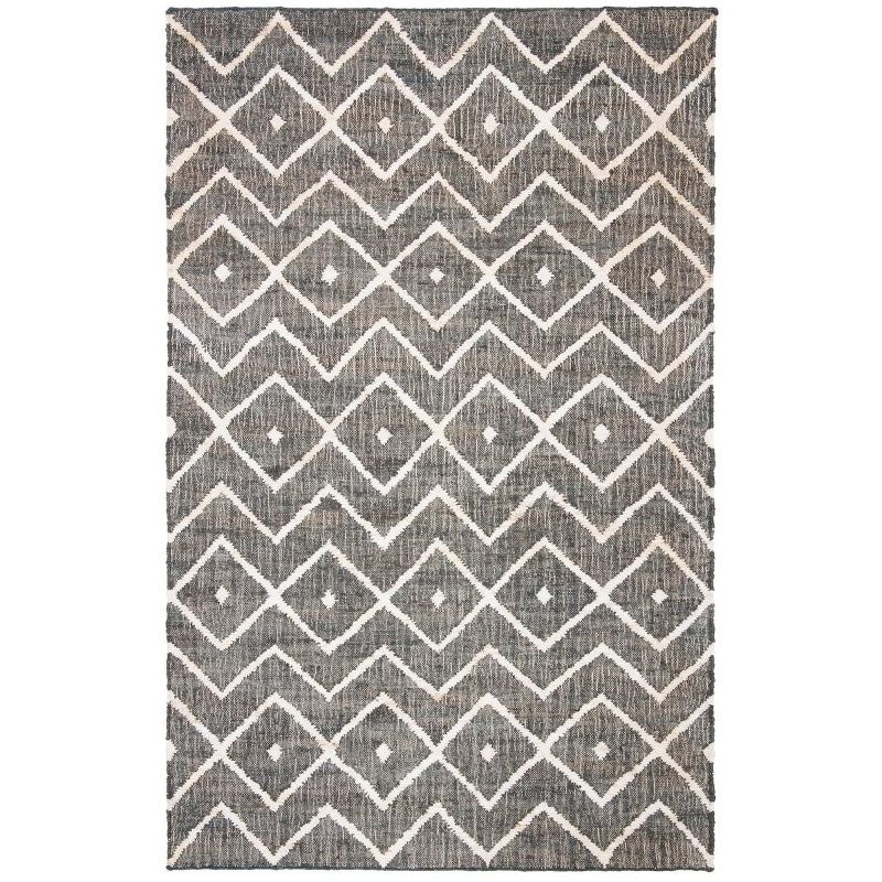Kilim KLM750 Hand Loomed Area Rug - Charcoal/Natural - 6'x9' - Safavieh.