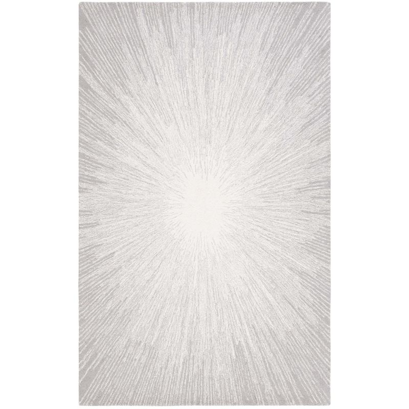 Abstract ABT375 Handmade Tufted Area Rug - Ivory/Silver - 5'-0" x 8'-0" - Safavieh