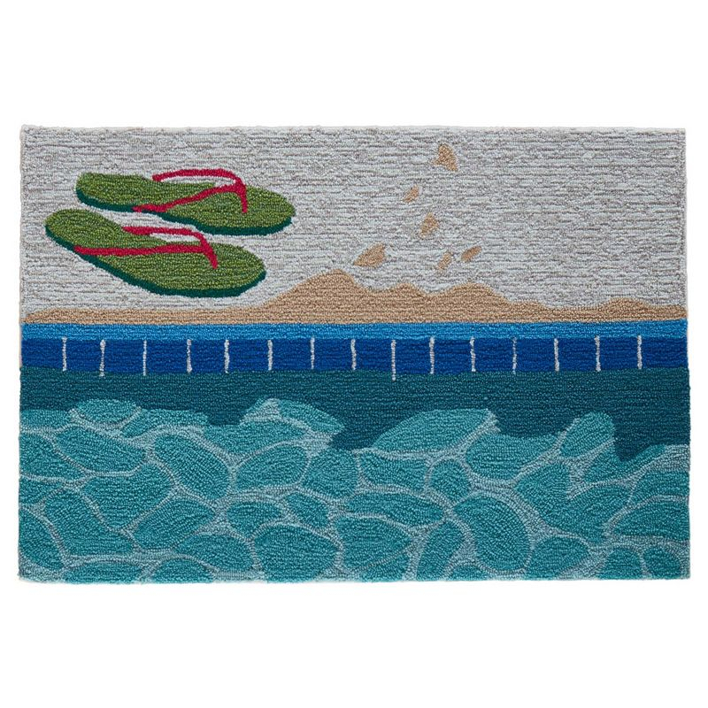 Liora Manne Frontporch Poolside Indoor/Outdoor Rug Water 2'6" x 4'