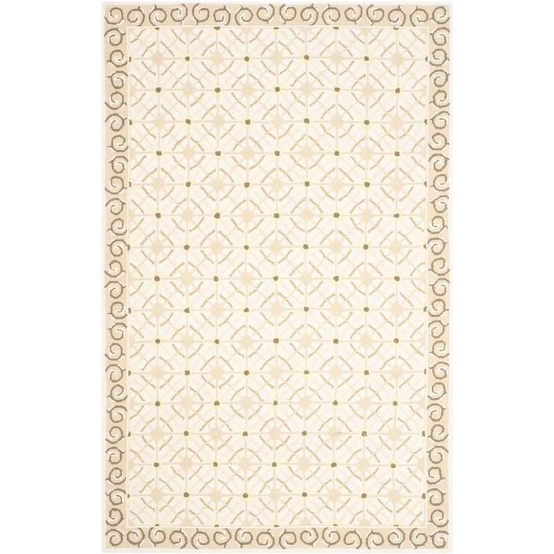 Newport NPT443 Hand Hooked Area Rug - Taupe/Beige - 5'6"x8'6" - Safavieh.