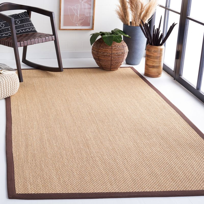 Natural Fiber NF141 Power Loomed Area Rug - Maize/Brown - 5'x8' - Safavieh.