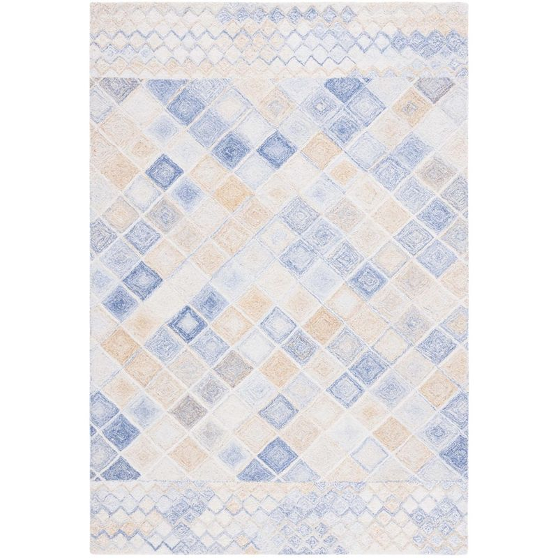 Abstract ABT212 Handmade Tufted Area Rug - Blue/Grey - 5'-0" x 8'-0" - Safavieh