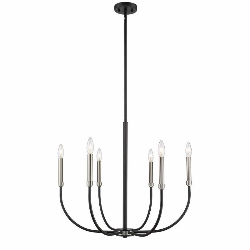 Z-Lite Haylie 6 - Light Chandelier in  Matte Black/Brushed Nickel