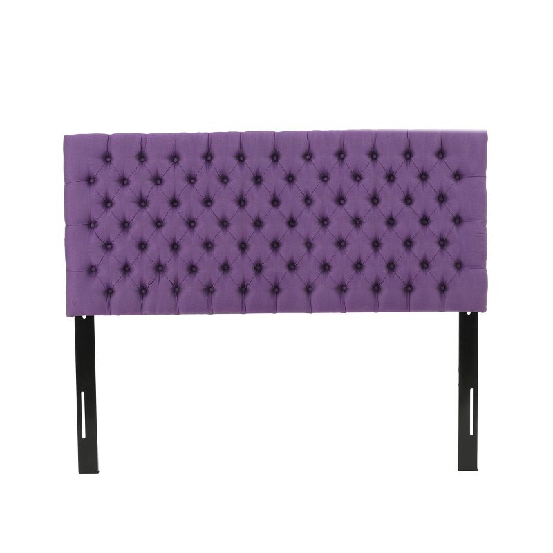 Queen/Full Jezebel Button Tufted Fabric Headboard Light Purple - Christopher Knight Home: Upholstered, Adjustable Height