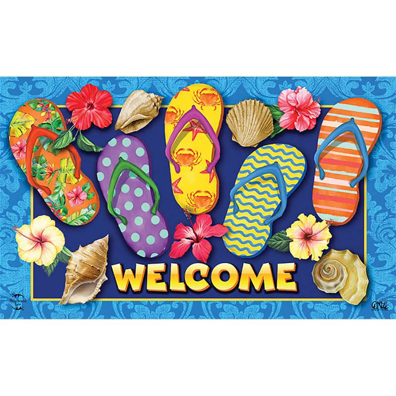 Briarwood Lane Doormat 30x18 Indoor Outdoor Paradise Flip Flops Summer For Summer Doormat