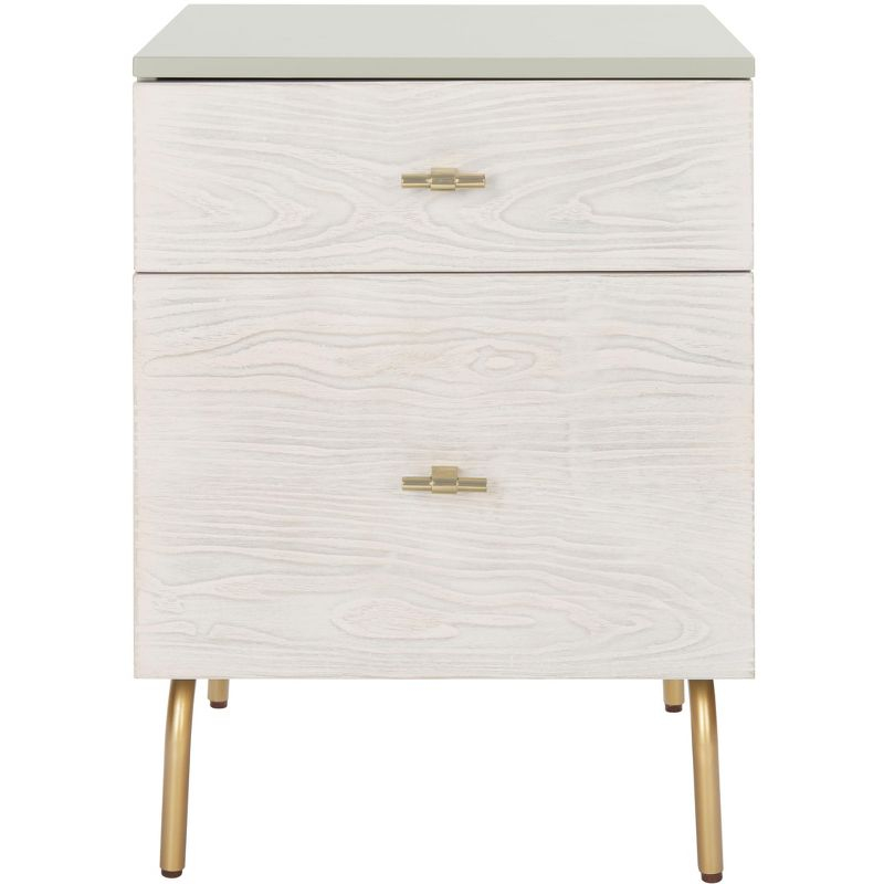Genevieve 2 Drawer Nightstand - NST5002 - Grey/White Washed - Safavieh