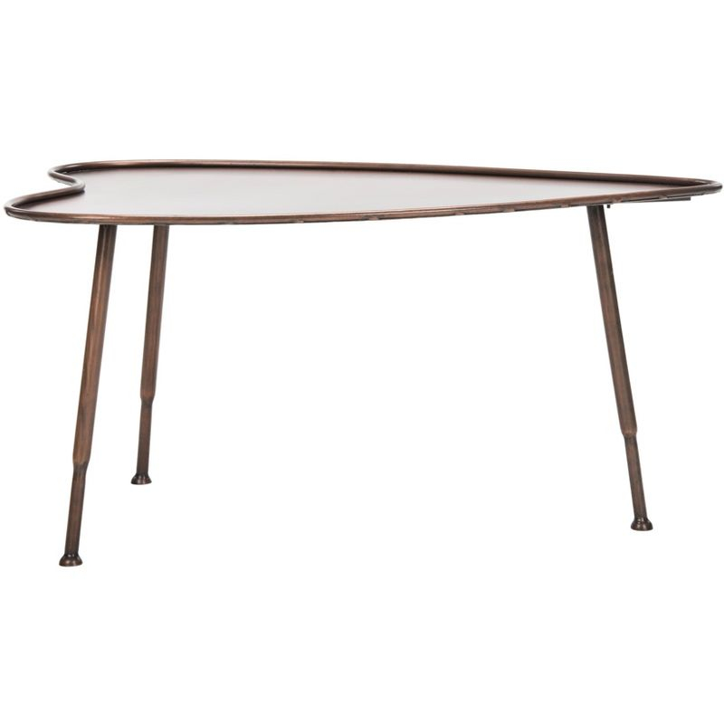 Tessa Heart Coffee Table- Antique Copper/Iron - Safavieh