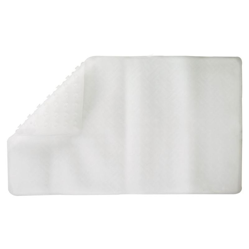 Living Accents 28 in. L X 16 in. W Clear Thermo Plastic Elastomer Bath Mat Latex Free
