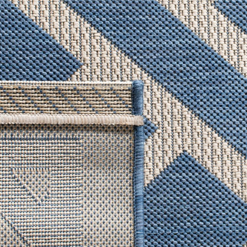 Courtyard CY6306 Power Loomed Indoor/Outdoor Area Rug - Blue/Light Beige - 6'7"x9'6" - Safavieh.