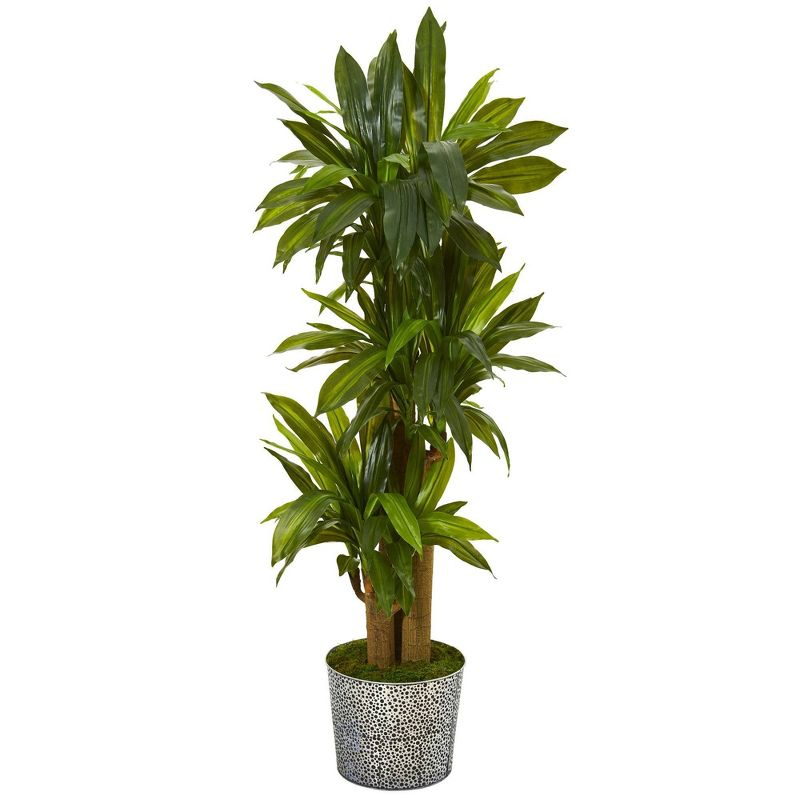 Winston Porter 58'' Faux Dracaena Plant in Metal Planter