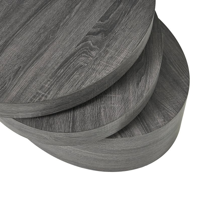 Carson Small Oval Rotatable Coffee Table Black Oak - Christopher Knight Home: Modern Rotatable Shelf, Wood Frame