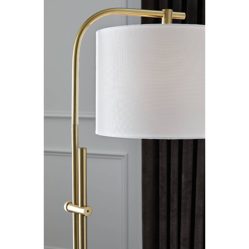 Baronvale Metal Floor Lamp Brass - Signature Design by Ashley: Adjustable Arm, UL Listed, 100W, Modern Style