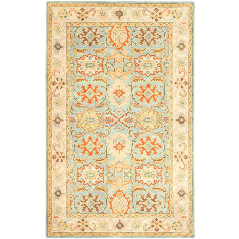 Heritage HG734 Handmade Area Rug - 5'x8' - Light Blue/Ivory - Safavieh