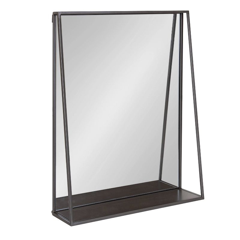 18" x 24" Lintz Metal Framed Wall Mirror with Shelf, Modern Decor - Kate & Laurel All Things Decor