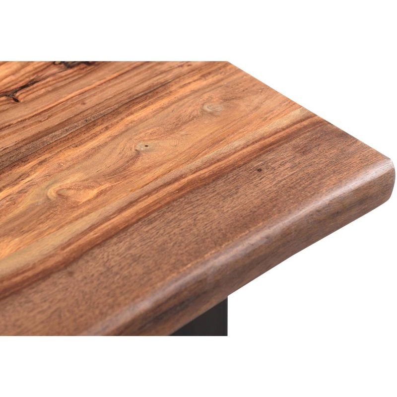 Coast to Coast Raw Edge Brownstone 28" Wide Black and Wood End Table