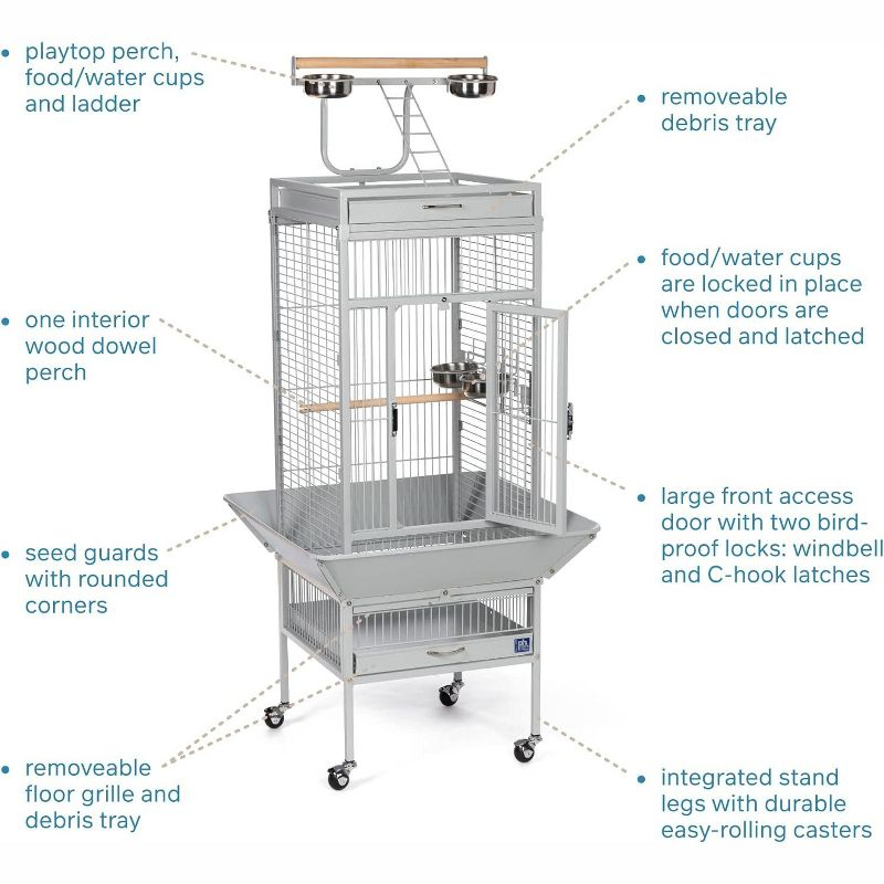 Prevue Pet Products Wrought Iron Select Bird Cage Black Hammerstone 3151BLK