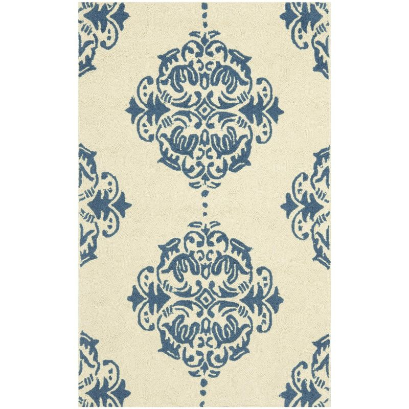 Chelsea HK145 Handmade Accent Rug - 2'6"x4' - Ivory/Blue - Safavieh