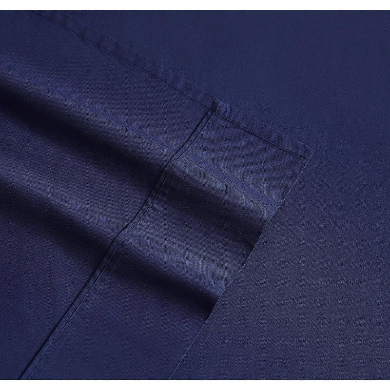 Twin Classic Cotton Solid Sheet Set Navy - Brooklyn Loom