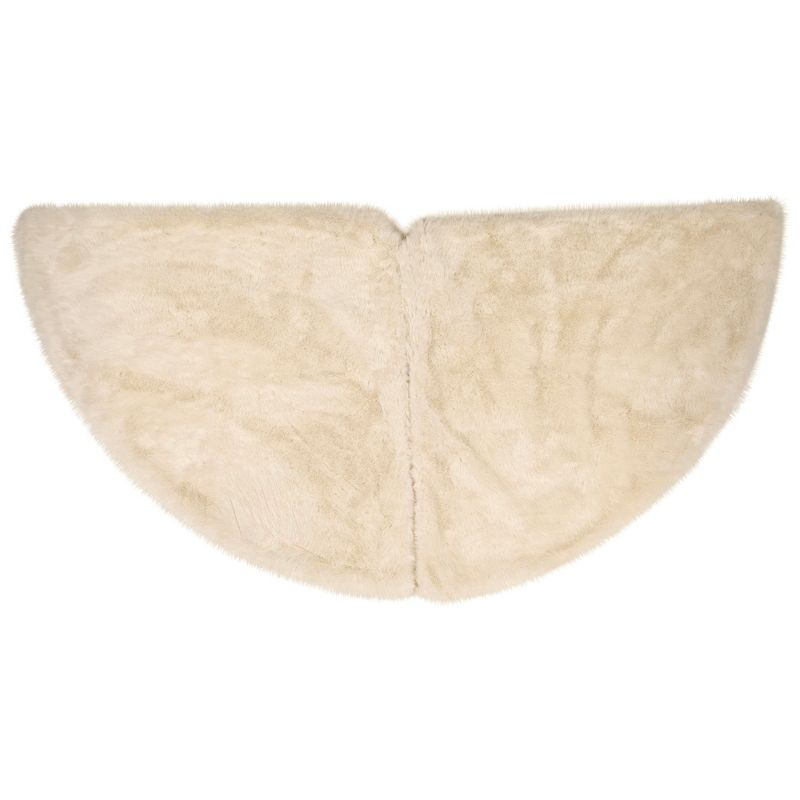 Northlight Faux Fur Christmas Tree Skirt - 72" - Cream