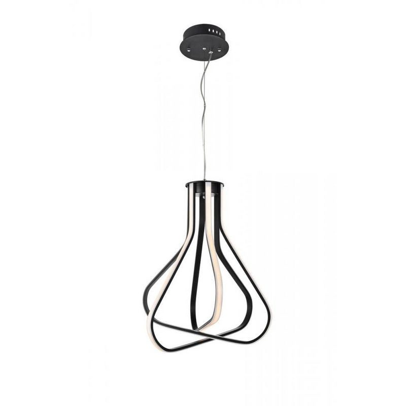 Elegant Lighting Dahlia 3 light in Black Pendant
