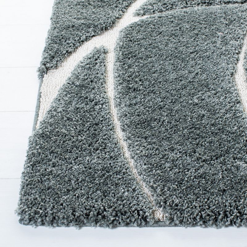 Florida Shag SG471 Power Loomed Indoor Area Rug - Grey Sage/Ivory - 9'x12' - Safavieh