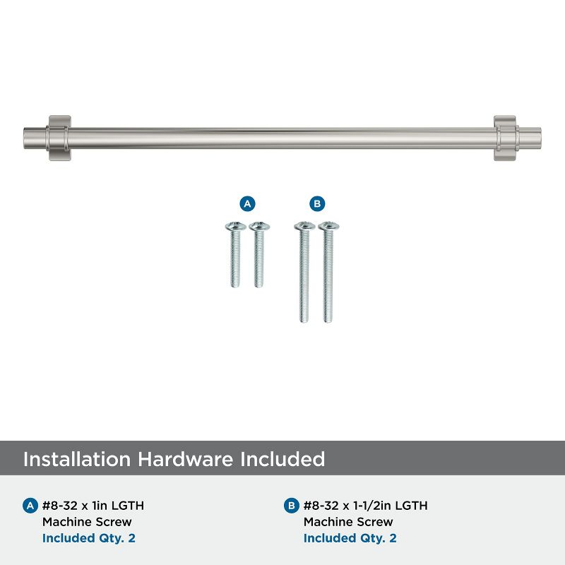 Amerock Davenport 10-1/16 inch (256mm) Center-to-Center Polished Nickel Cabinet Pull