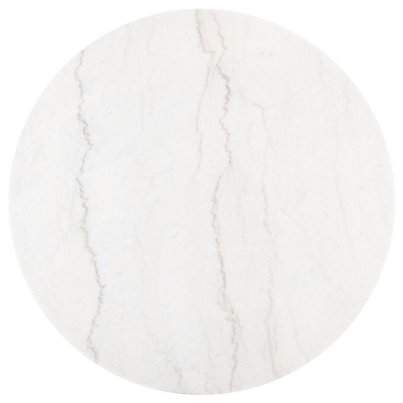 Maja Round Marble Coffee Table - Marble/Walnut - Safavieh