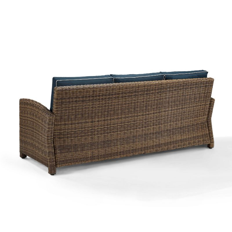 Bradenton Outdoor Wicker Sofa - Navy - Crosley: Steel Frame, Moisture-Resistant, UV-Resistant