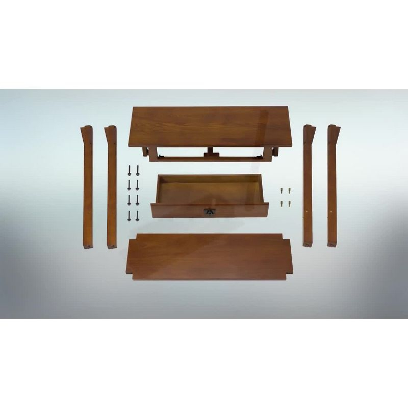 Favorite Finds Mission Hall Stand Slate Finish - Leick Home: Compact Wood Entryway Table with Drawer, CARB Certified