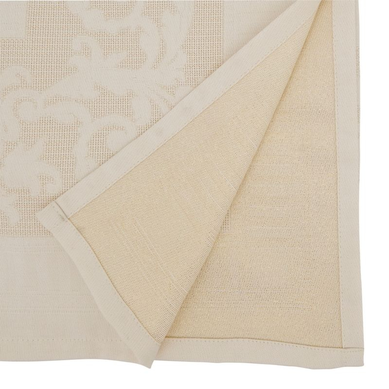 Saro Lifestyle Charming Jacquard Floral Tablecloth, 65"x104", Off-White