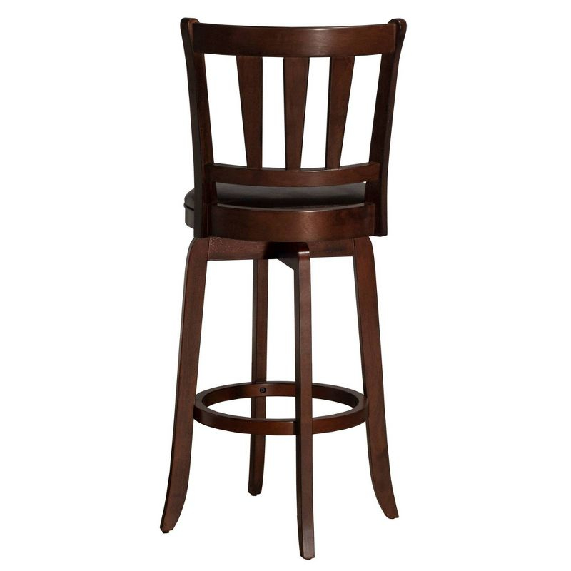 29.5" Presque Isle Swivel Barstool Cherry/Brown - Hillsdale Furniture: Padded High-Back with Footrest
