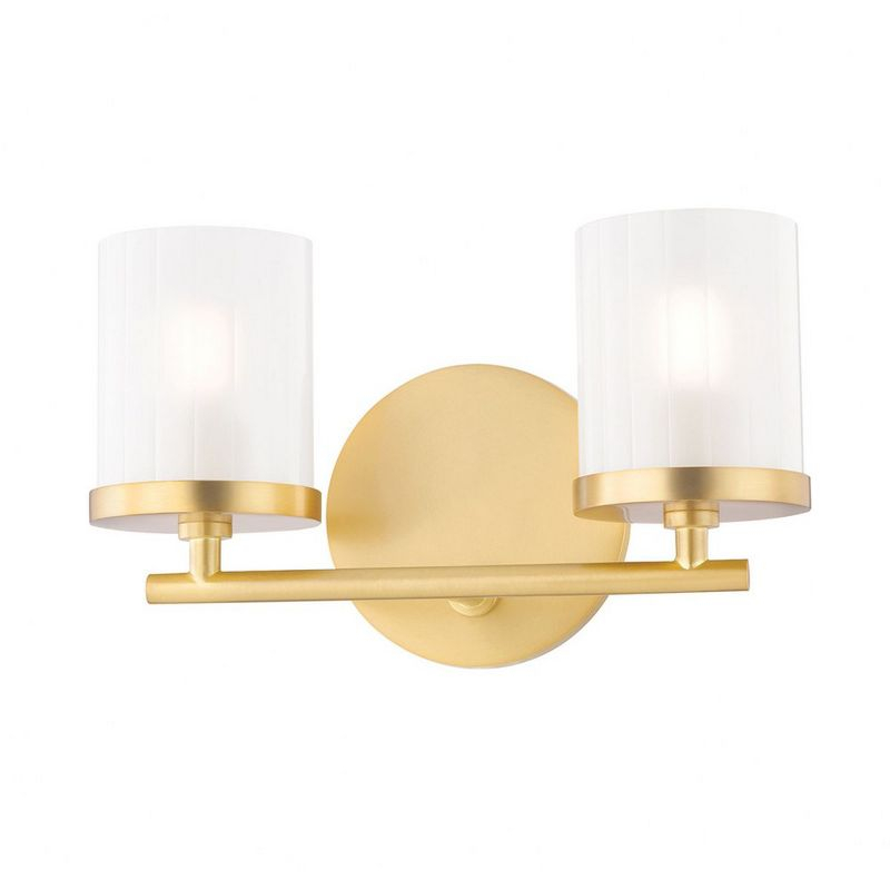 Mitzi Ryan 2 - Light Vanity in  Aged Brass Clear Frosted Shade