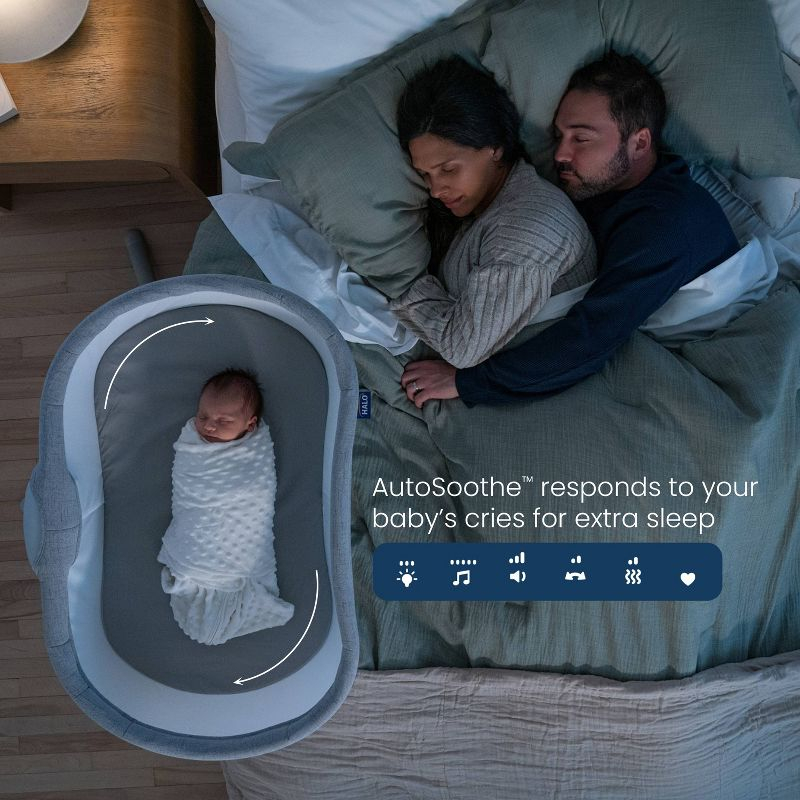 HALO Innovations BassiNest Connected Swivel Sleeper 3.0 Smart Baby Bassinet - Gray