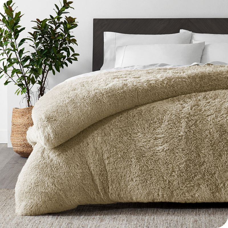 Sand King/California King Shaggy Duvet Cover by Bare Home