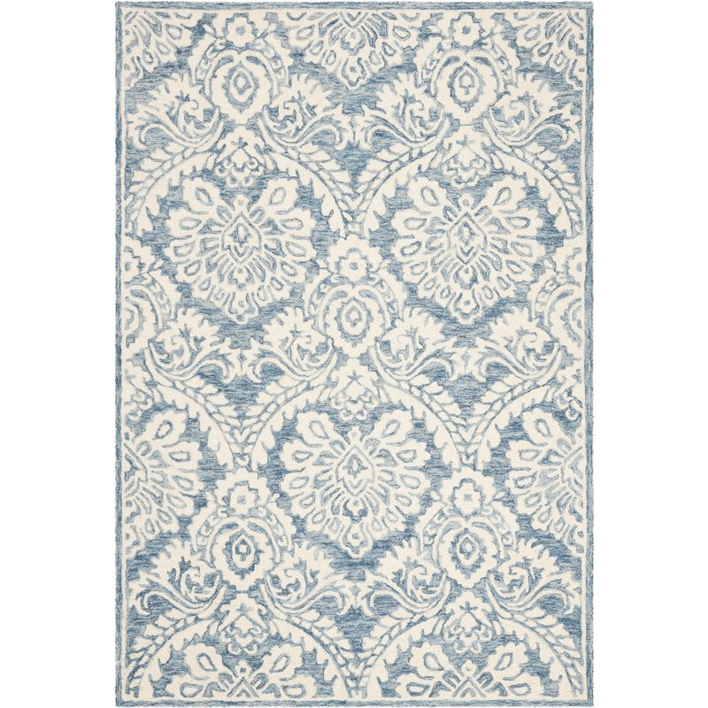 Blossom BLM106 Hand Tufted Indoor Accent Rug - Blue/Ivory - 2'x3' - Safavieh