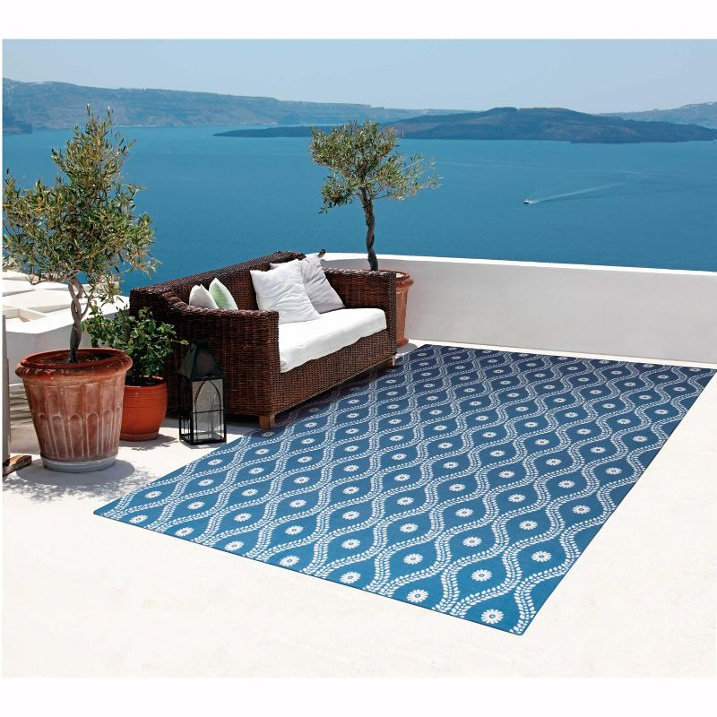 Nourison Home & Garden Navy Indoor/Outdoor Area Rug RS085 7'9" x 10'10"