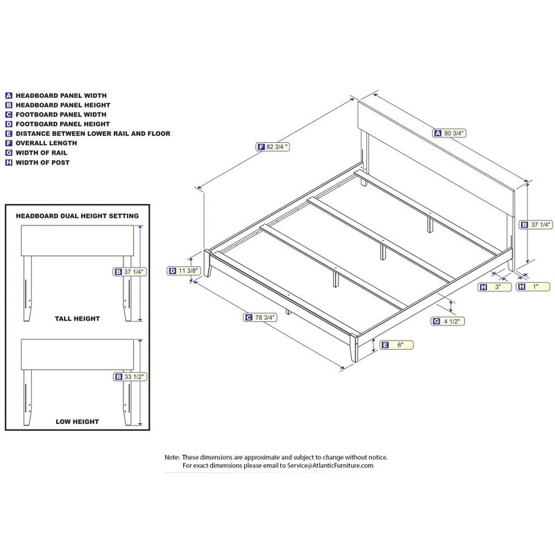 AFI Furnishings Orlando King Traditional Bed with Open Footboard and Turbo Charger in Walnut