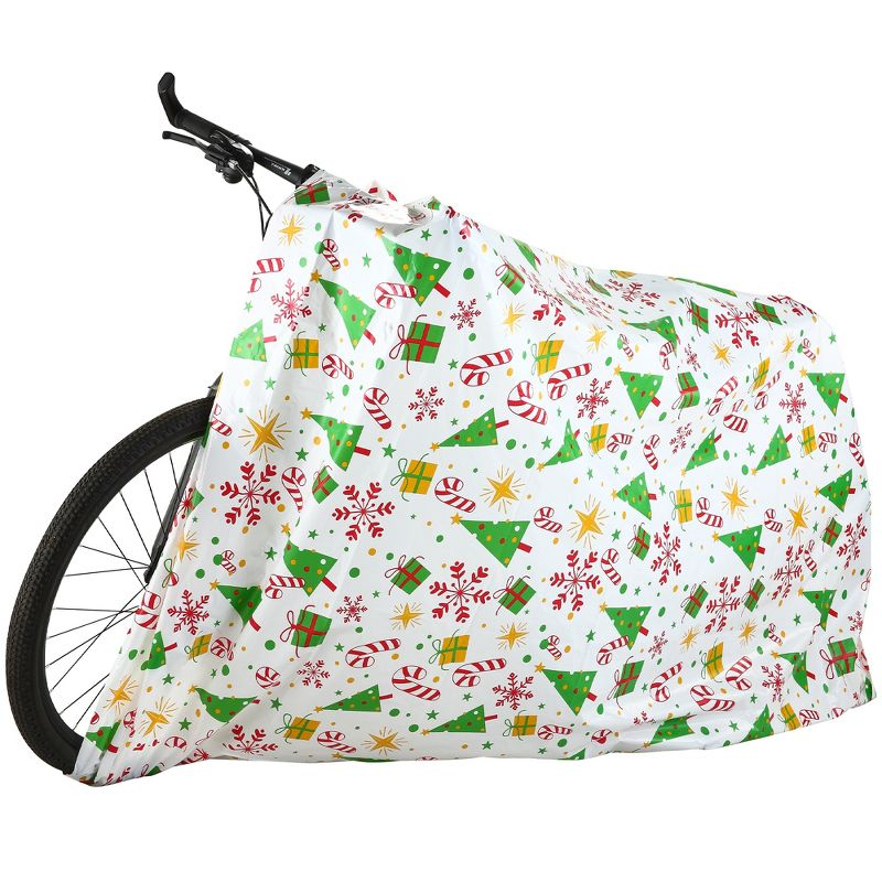 JOYFY 2 PCS Jumbo Christmas Bike Bags with Gift Tags - 72” x 60” Bags for Xmas Gift - Red + White
