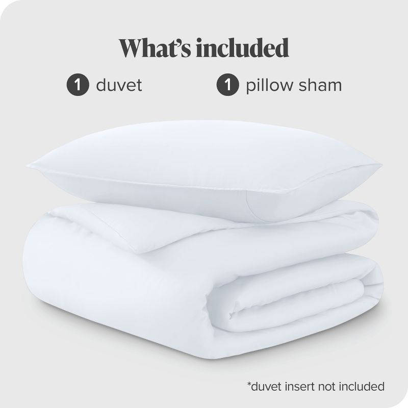 Twin/Twin XL White TENCEL™ Lyocell Duvet Cover Set by Bare Home