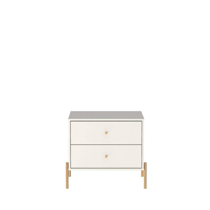 Set of 2 Jasper Drawer Nightstands Off White - Manhattan Comfort