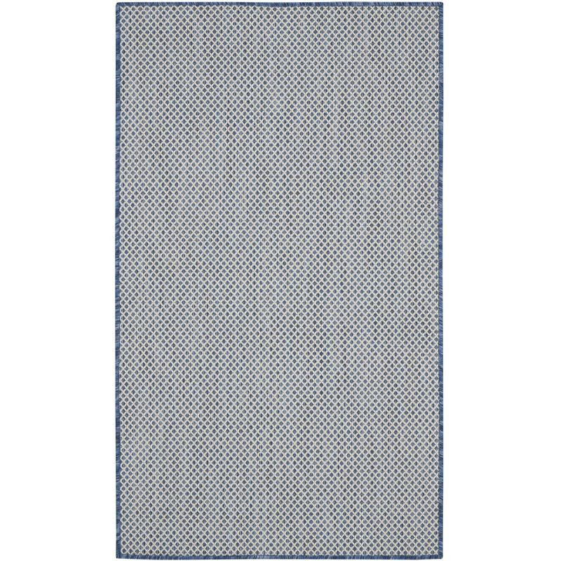 Nourison Courtyard COU01 Indoor/outdoor Area Rug - Ivory Blue 3' x 5'