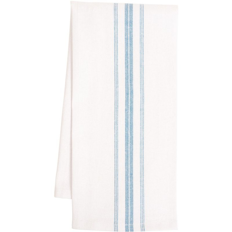 KAF Home Farmhouse Stripe Set Of 12 Kitchen Towels - 15" x 25", In Teal