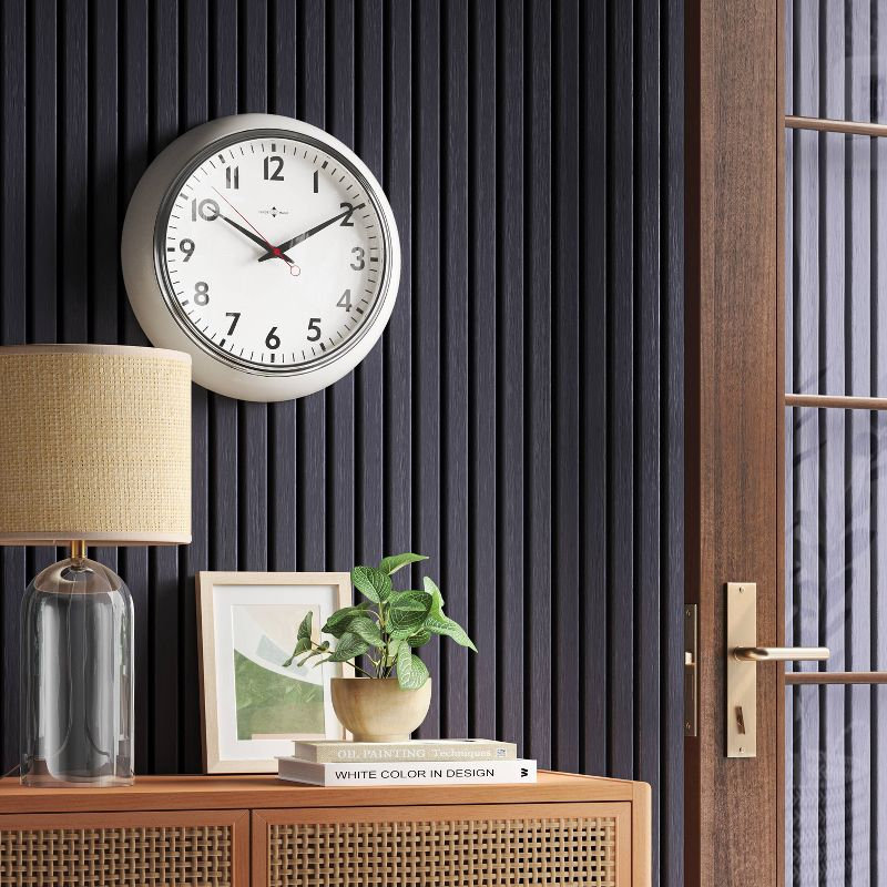 14" Schoolhouse Clock Cream - Threshold™: Traditional Analog Wall Clock, Indoor Use, Glass & Plastic