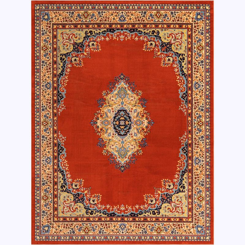 Unique Loom Reza Collection Area Rug - Washington (10'  x 13' 1" Rectangle Terracotta/Cream)