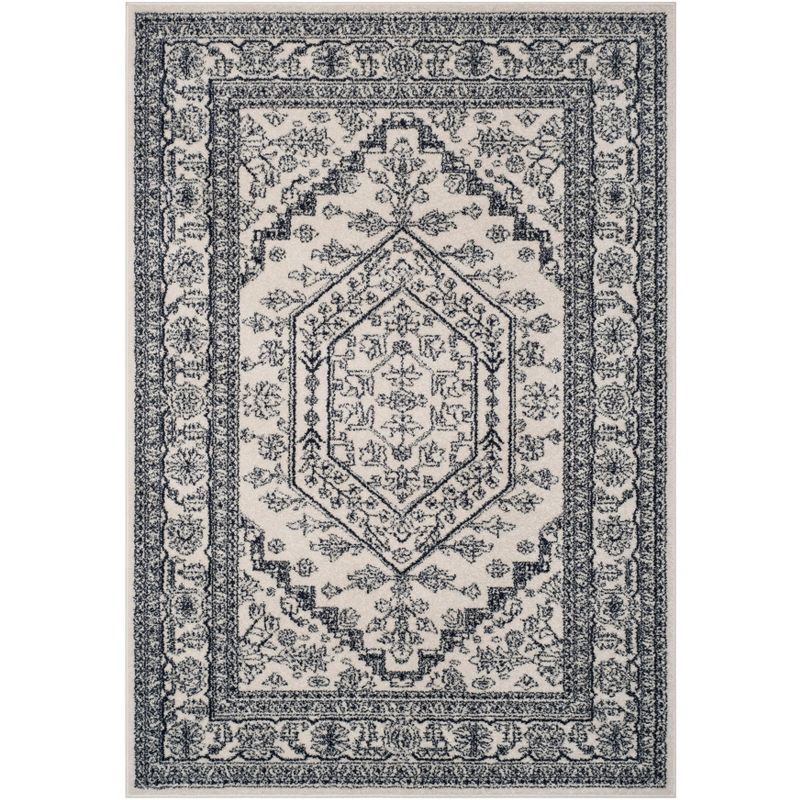 Adirondack ADR108 Power Loomed Area Rug - Ivory/Navy - 4'x6' - Safavieh.