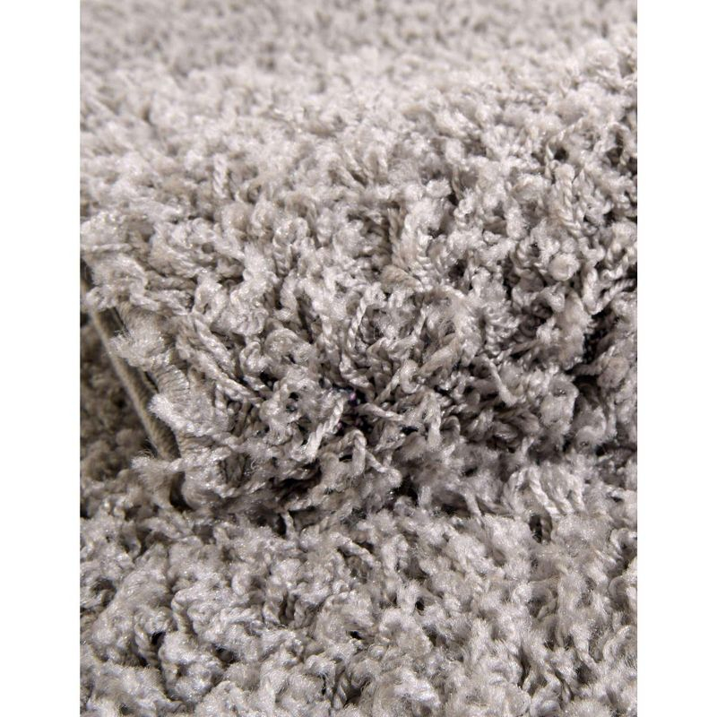 Unique Loom 8' 0 x 8' 0 Round Solid Shag Cloud Gray Area Rug