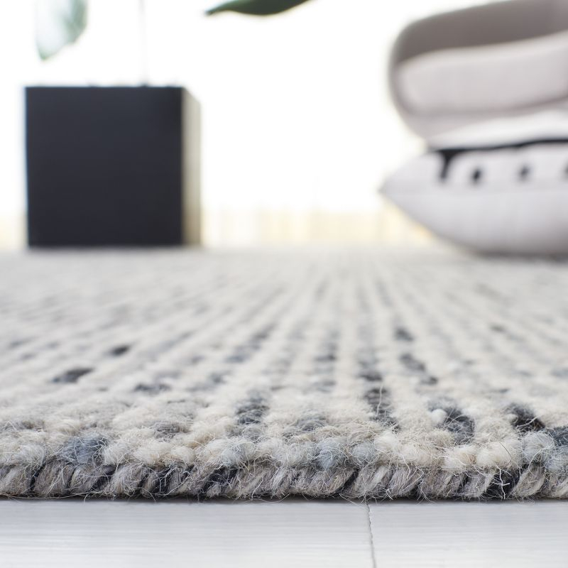 Abstract ABT468 Handmade Indoor Area Rug - Dark Gray/Ivory - 6'x6' - Safavieh