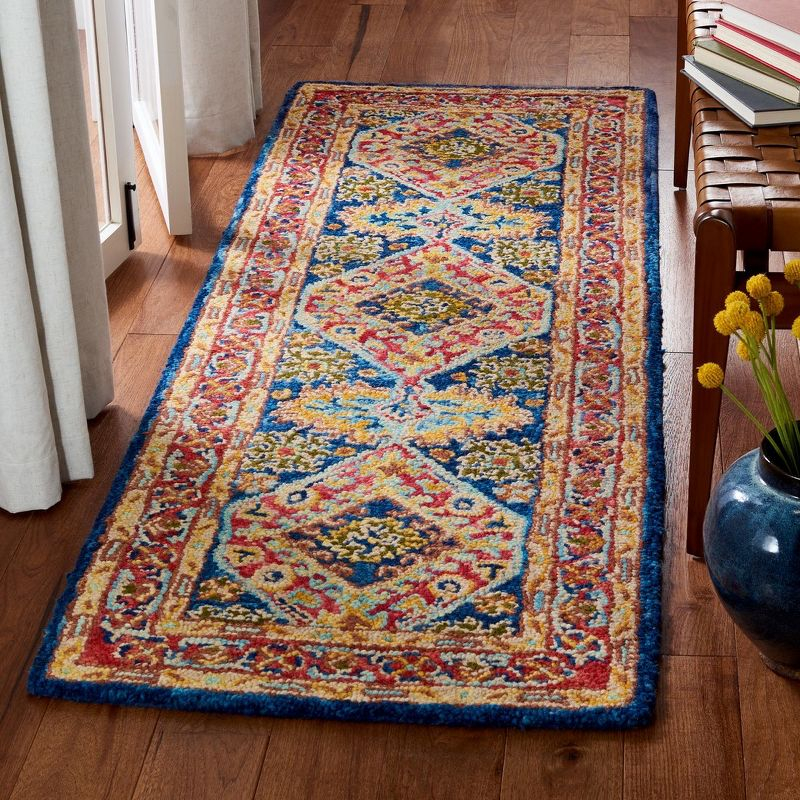 Aspen APN523 Hand Tufted Runner Rug - Red/Blue - 2'3"x11' - Safavieh.