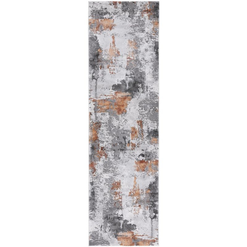 Craft CFT820 Loomed Indoor Runner Rug - Grey/Orange - 2'3"x12' - Safavieh