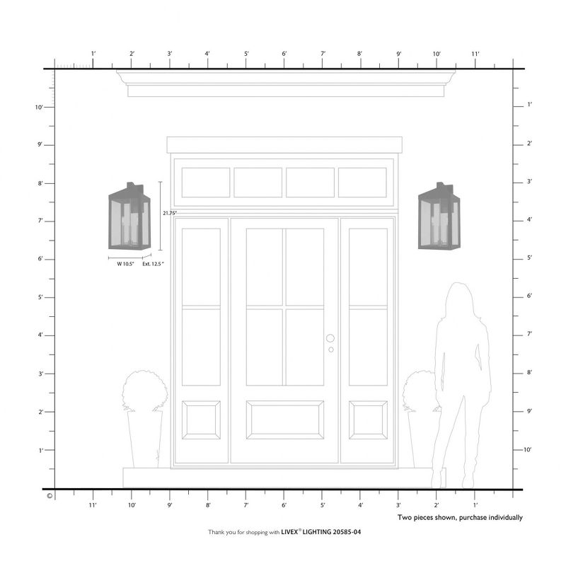 Livex Lighting Nyack 3 - Light Wall Light in  Black